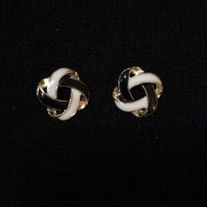 🔥Intertwined black gold white earrings